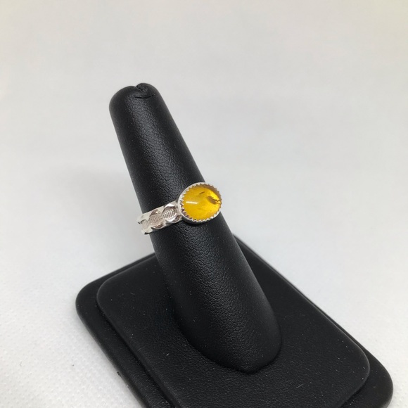 1Ct Amber Ring Handmade - Picture 2 of 4